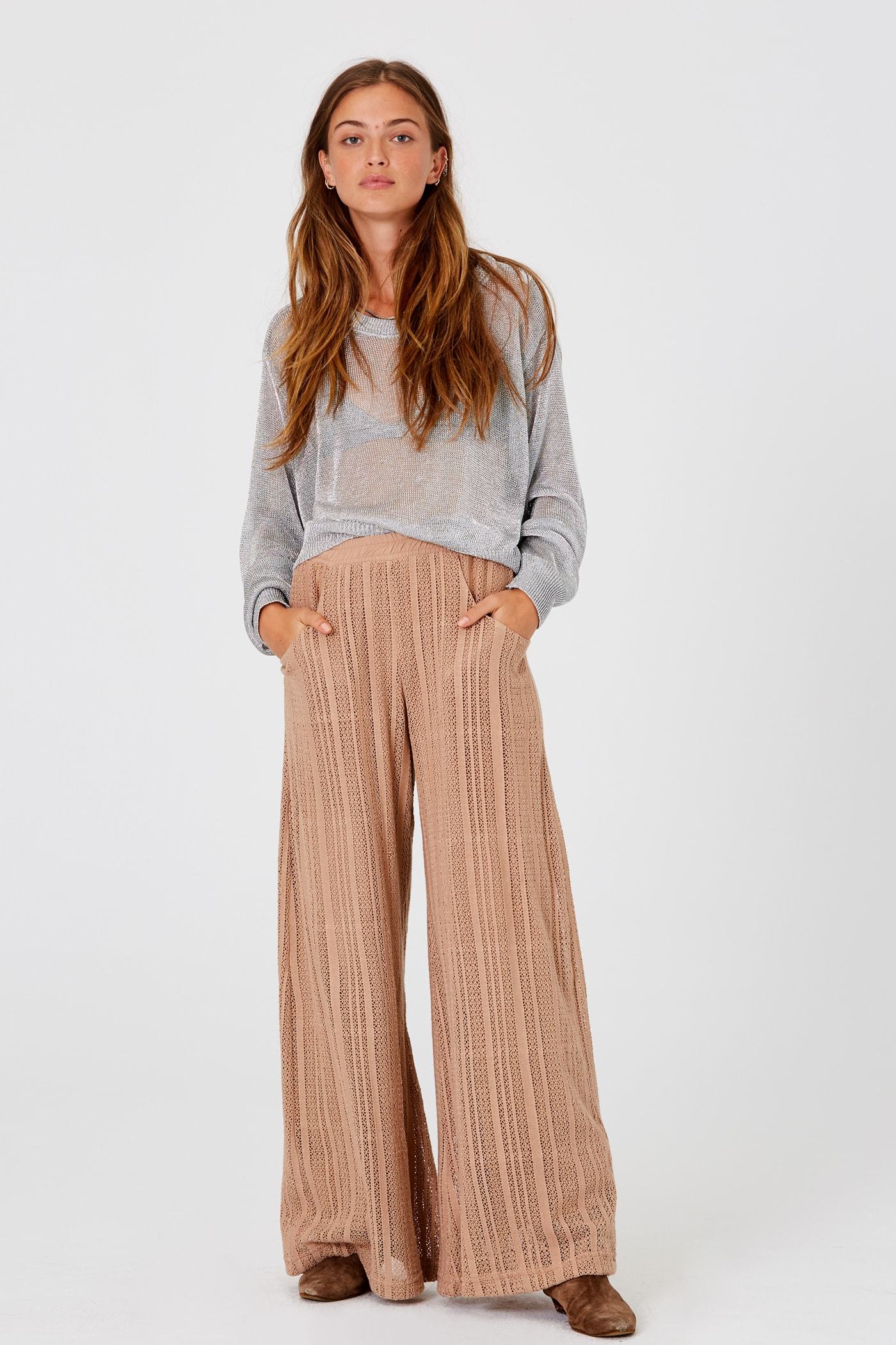 Indie Waist Lace Corduroy Flare Pant (Olive Green)